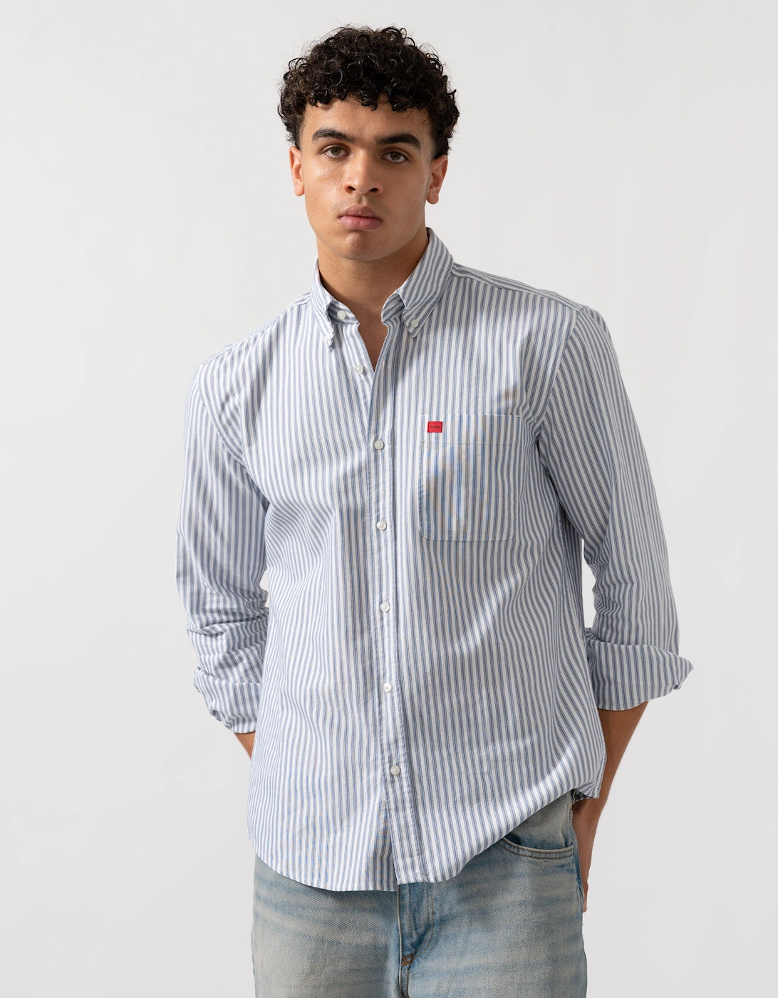 HUGO Evito Slim Fit Mens Long Sleeved Shirt, 2 of 1