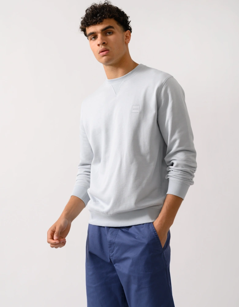 BOSS Orange Westart Mens Crew Neck Sweatshirt With Logo Patch