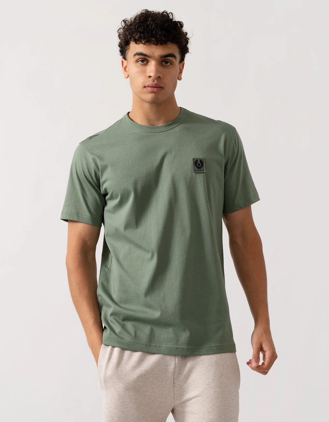 Short Sleeved Mens Logo Patch T-Shirt - Sage Green, 2 of 1