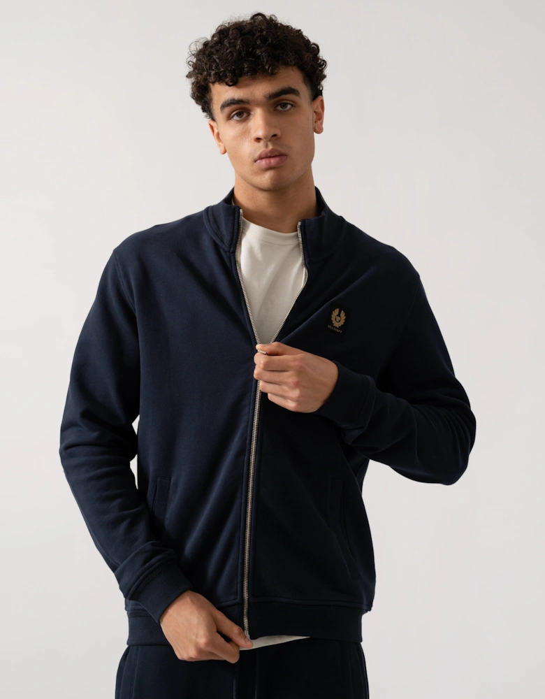 Mens Zip Through Sweatshirt - Dark Ink