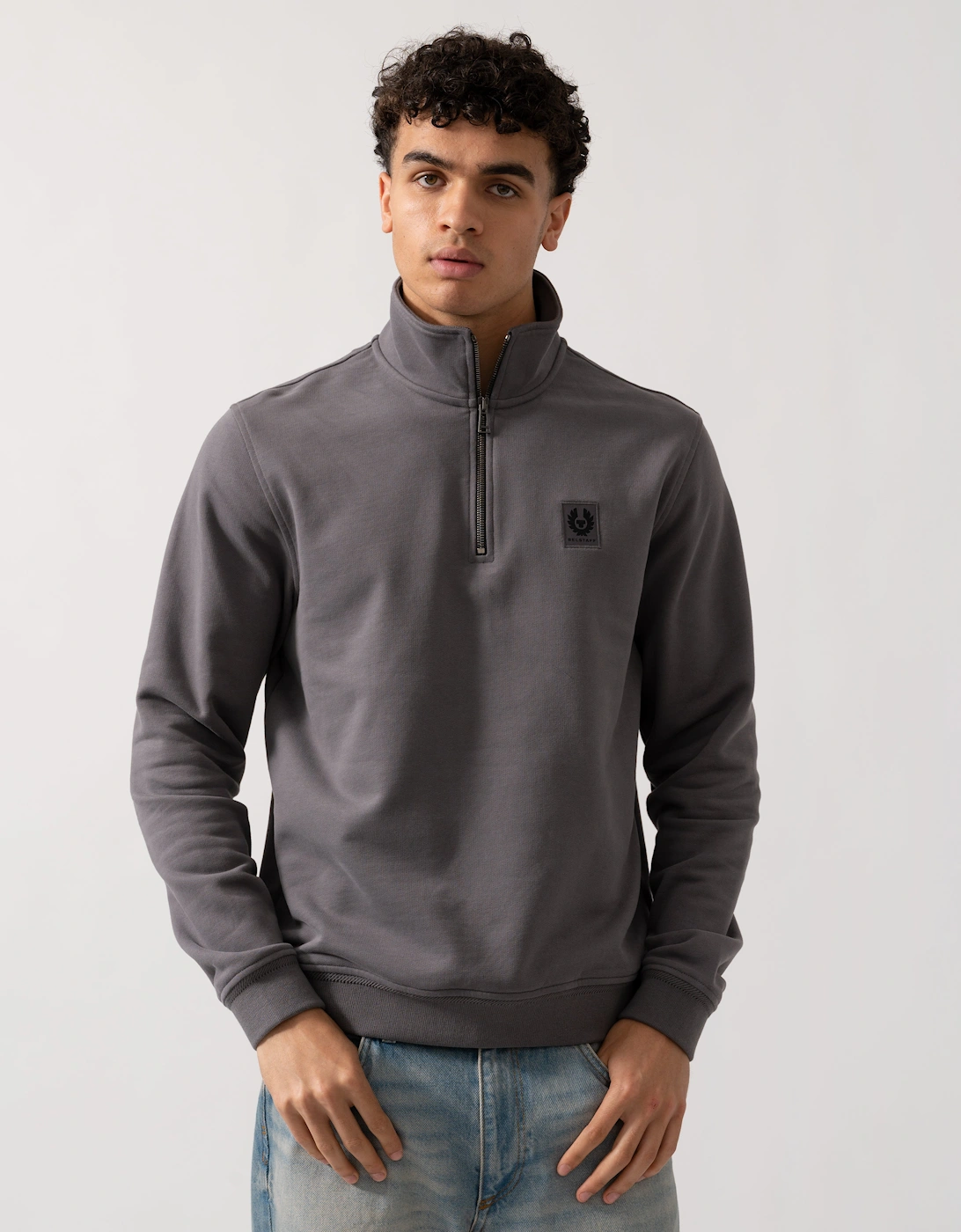 Quarter Zip Sweatshirt - Tornado Grey, 2 of 1