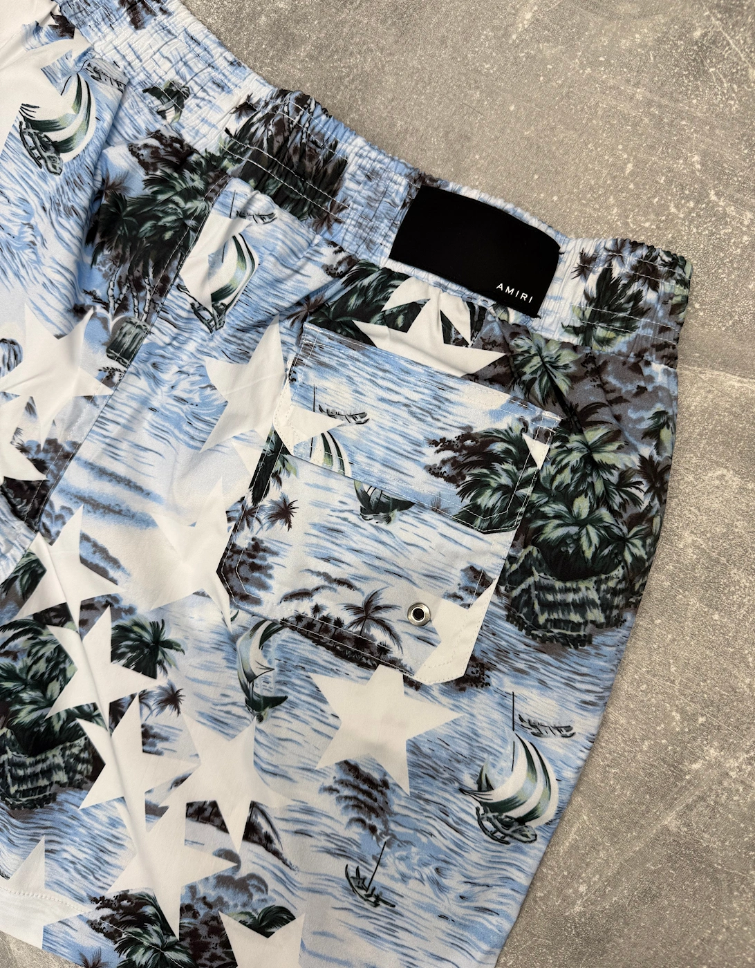 TROPICAL STAR SWIM SHORTS BLUE