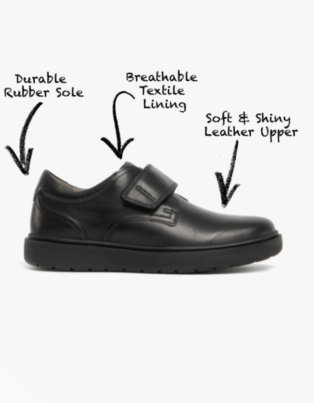 RIDDOCK Boys Single Strap School Shoes Black, 8 of 7