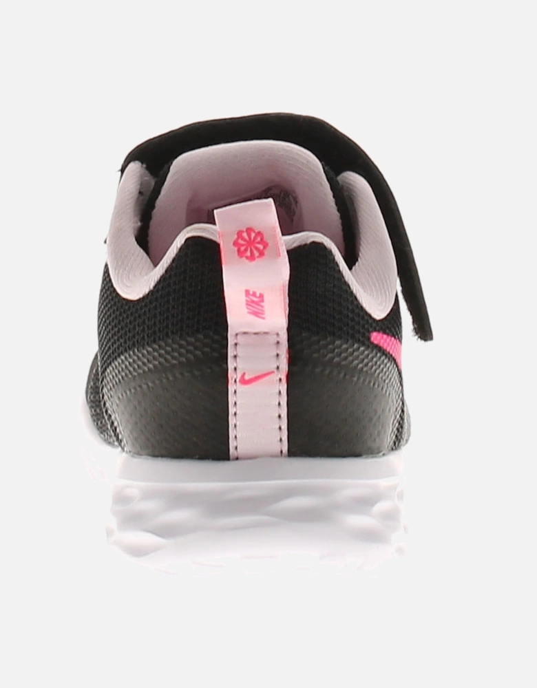 Infant Boys Trainers Revolution 6 Td Running Touch Fastening Pink and Black