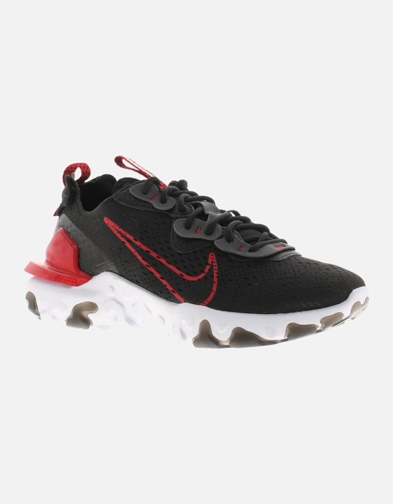 Nike Mens Trainers React Vision Lace Up Rubber Eva Outsole Black And Red UK Size