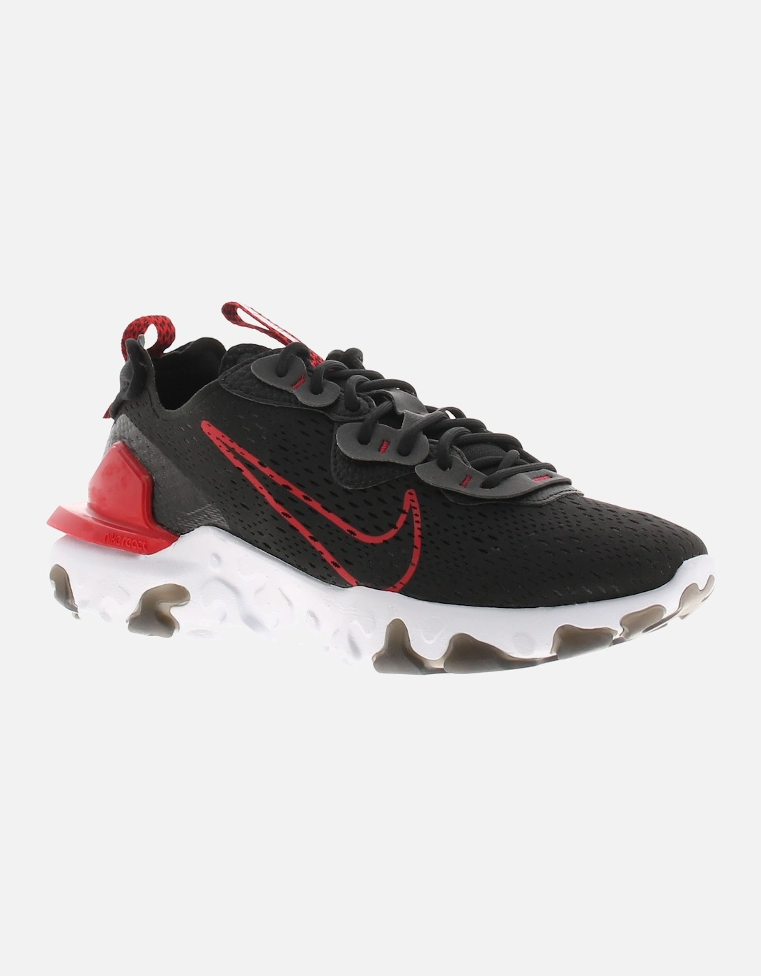 Nike Mens Trainers React Vision Lace Up Rubber Eva Outsole Black And Red UK Size, 6 of 5