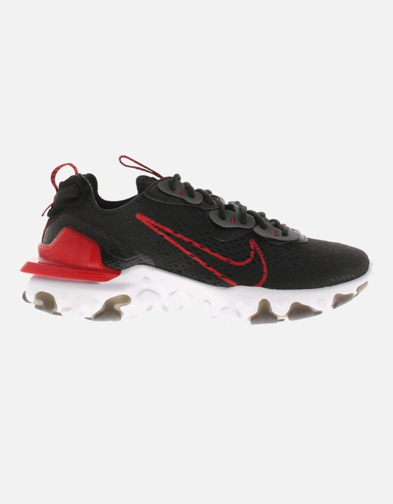 Nike Mens Trainers React Vision Lace Up Rubber Eva Outsole Black And Red UK Size