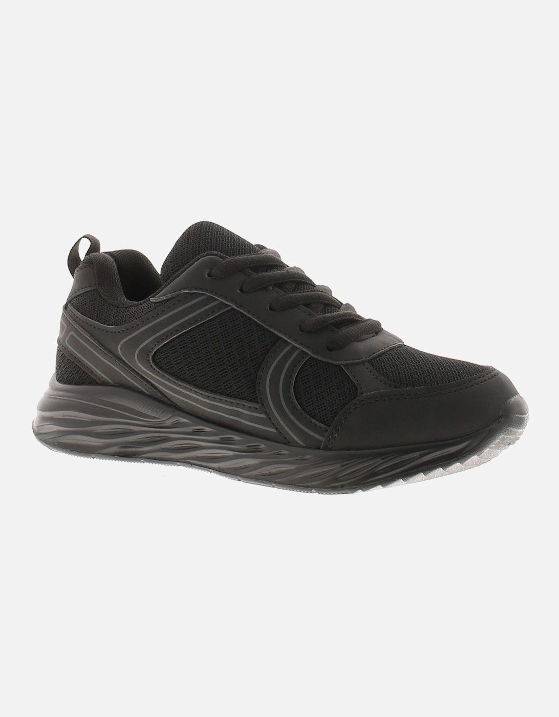 Junior Boys Trainers Cassian Lace Up Lightweight PE School Black UK Size, 6 of 5