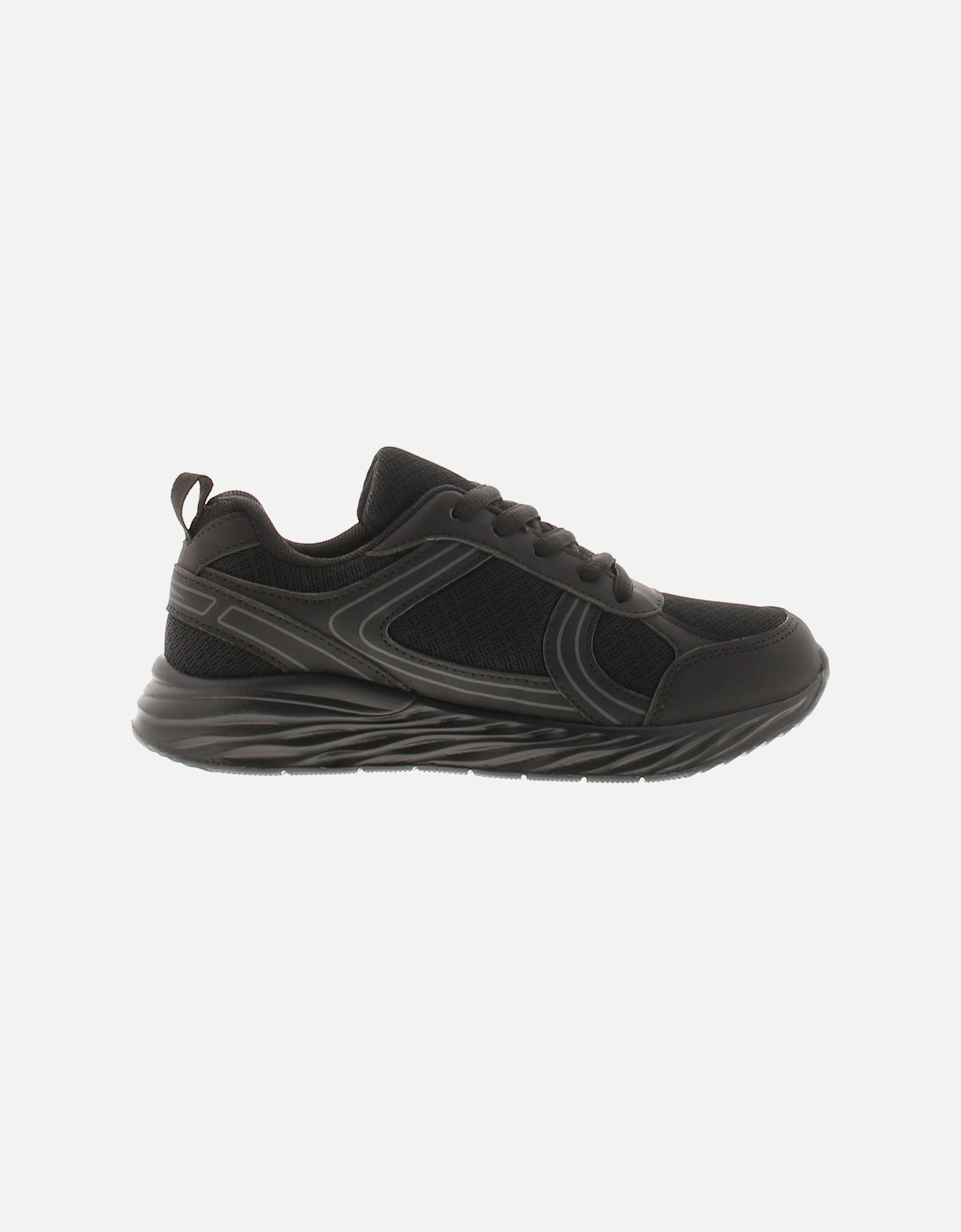 Junior Boys Trainers Cassian Lace Up Lightweight PE School Black UK Size