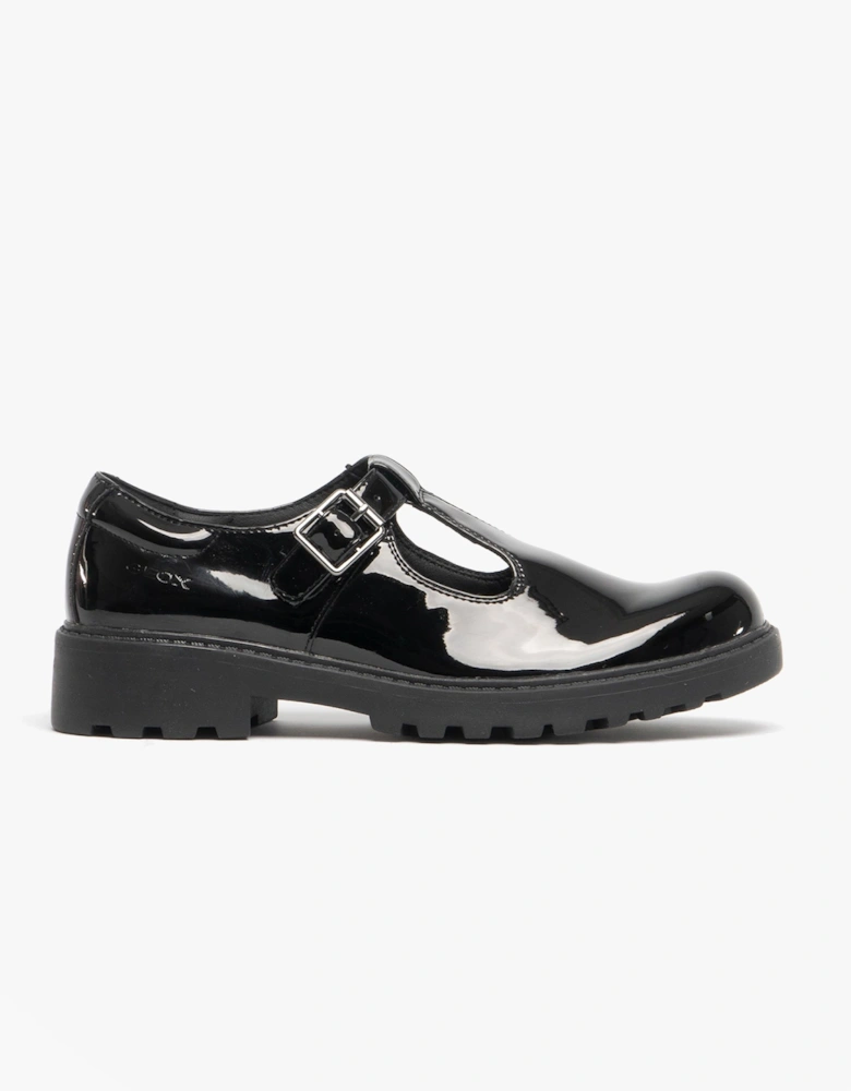 CASEY Girls School Shoes Patent Black