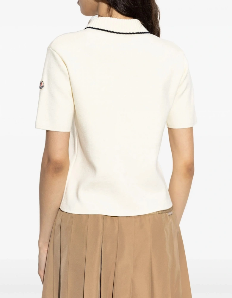 Womens Knitted Polo White