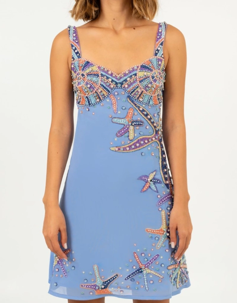 Crescent Shell Mini Dress - Lilac
