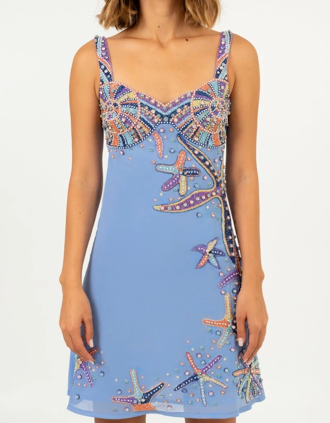 Crescent Shell Mini Dress - Lilac