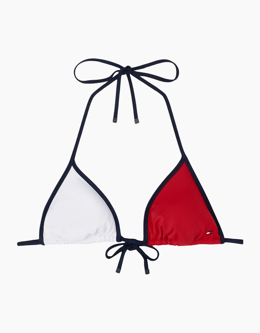 Tommy Hilfiger Women's Logo Flag Colours Triangle Bikini Top, Red/White - Size: L