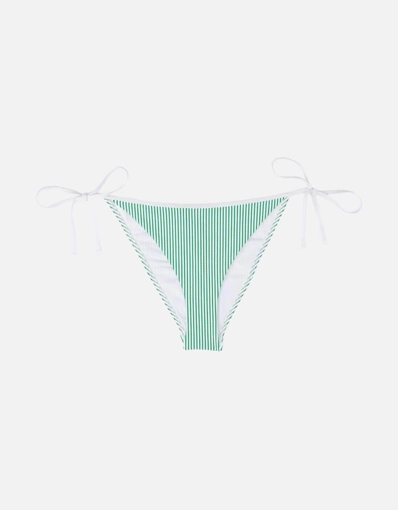 Seersucker Stripe Bikini Bottoms, Radiant Green