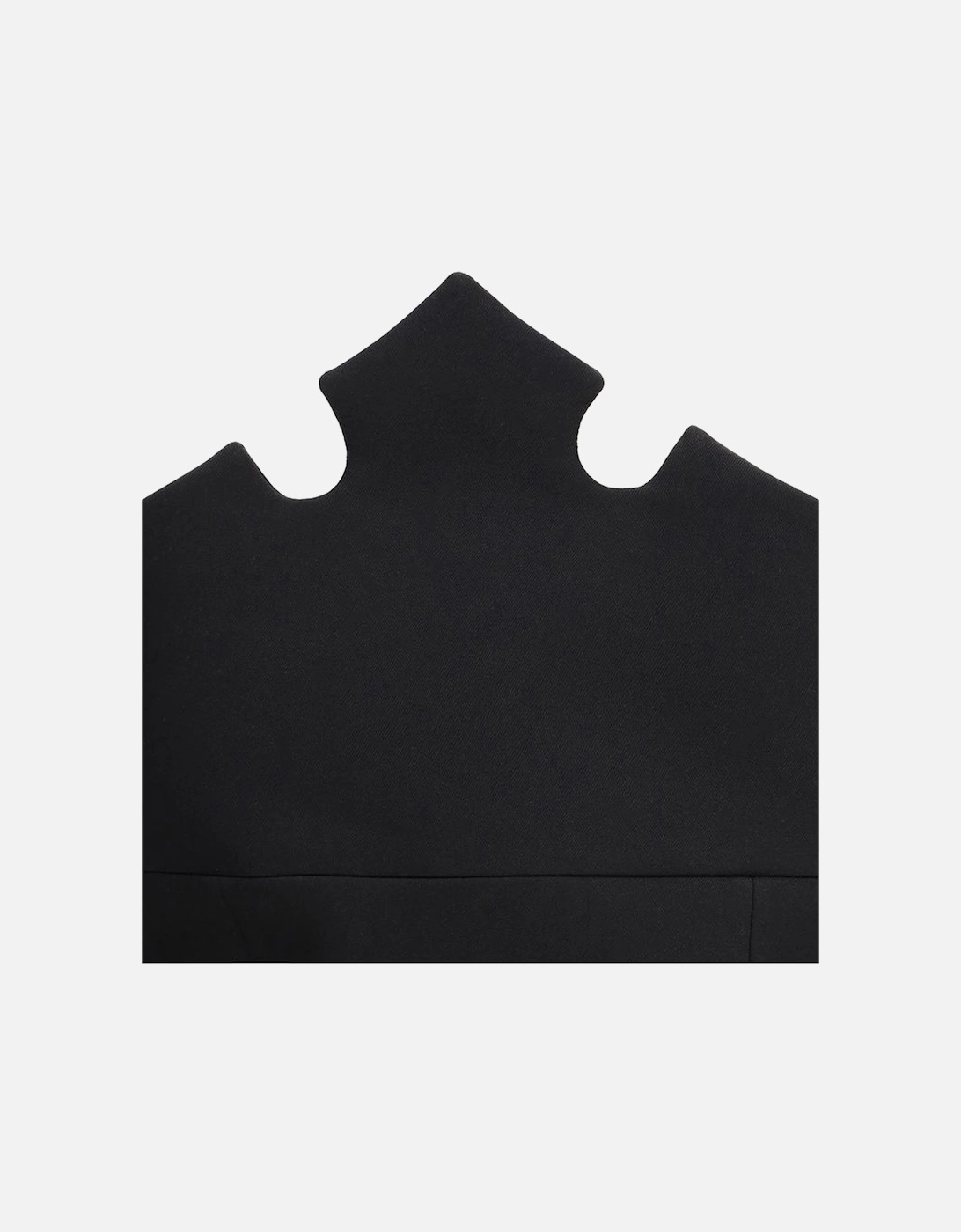 Short Crown Neckline Dress with Back Zipper Closure Women - Black