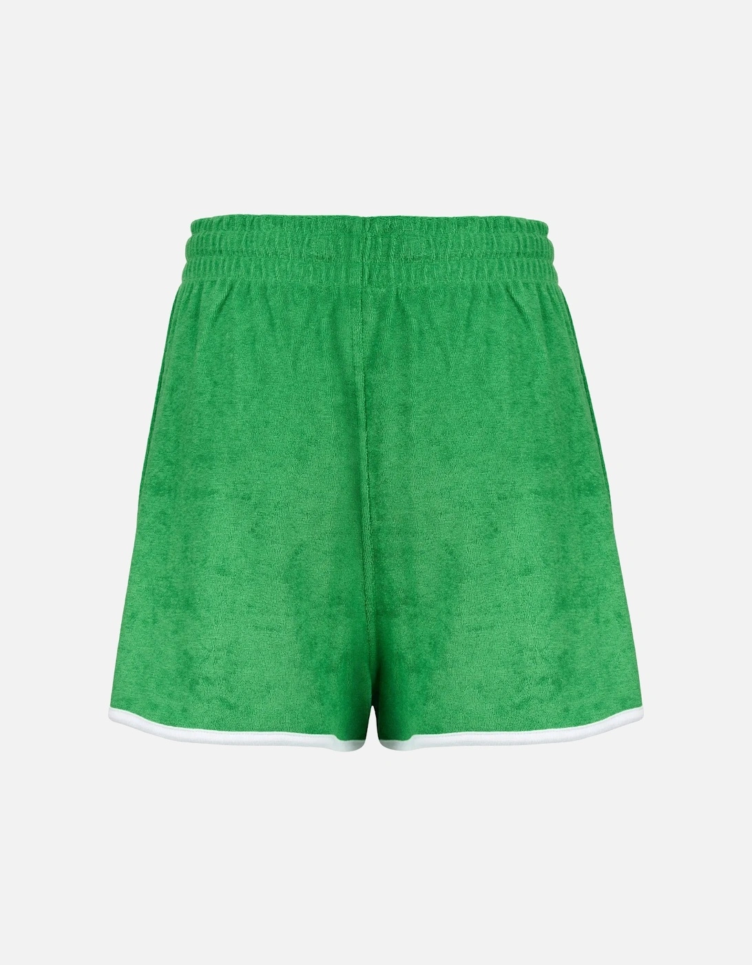 Embroidered Flag Terry Shorts, Radiant Green