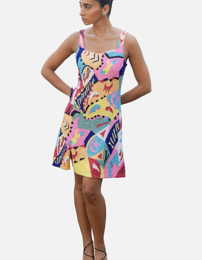 Boston Vibrant Hand-Beaded Dress