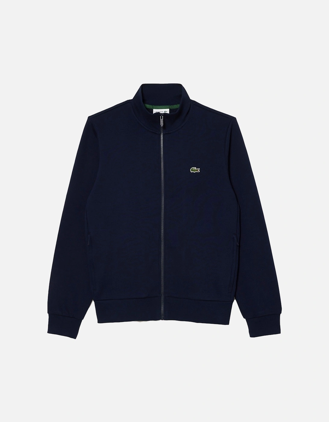 Zip-Up High Neck Fleece Track Top Sweatshirt Midnight Blue, 5 of 4