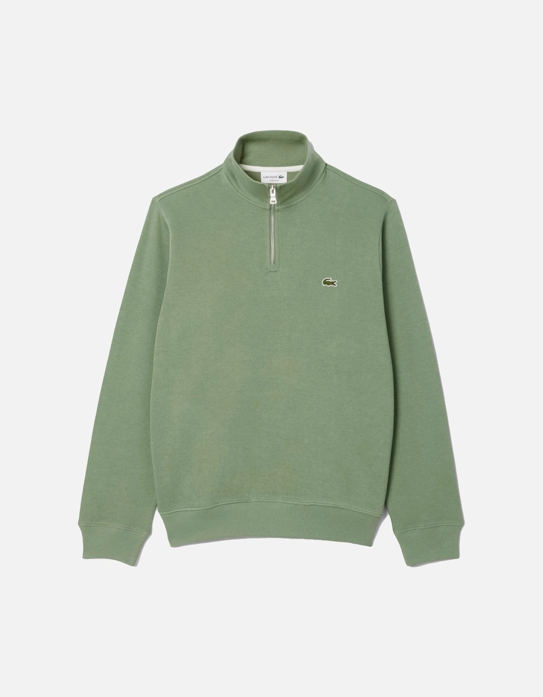 Zip-Up High Neck Interlock Sweatshirt Thyme, 4 of 3