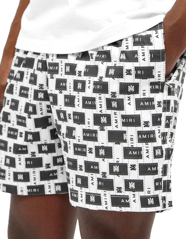 INTERWEAVE SWIM SHORTS BLACK WHITE