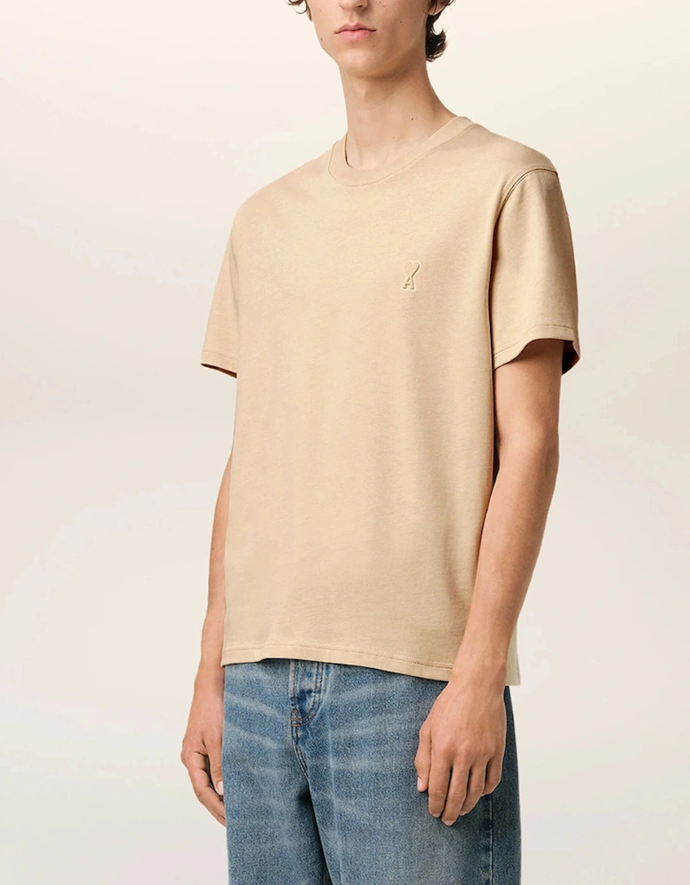 Embossed Logo T Shirt Beige