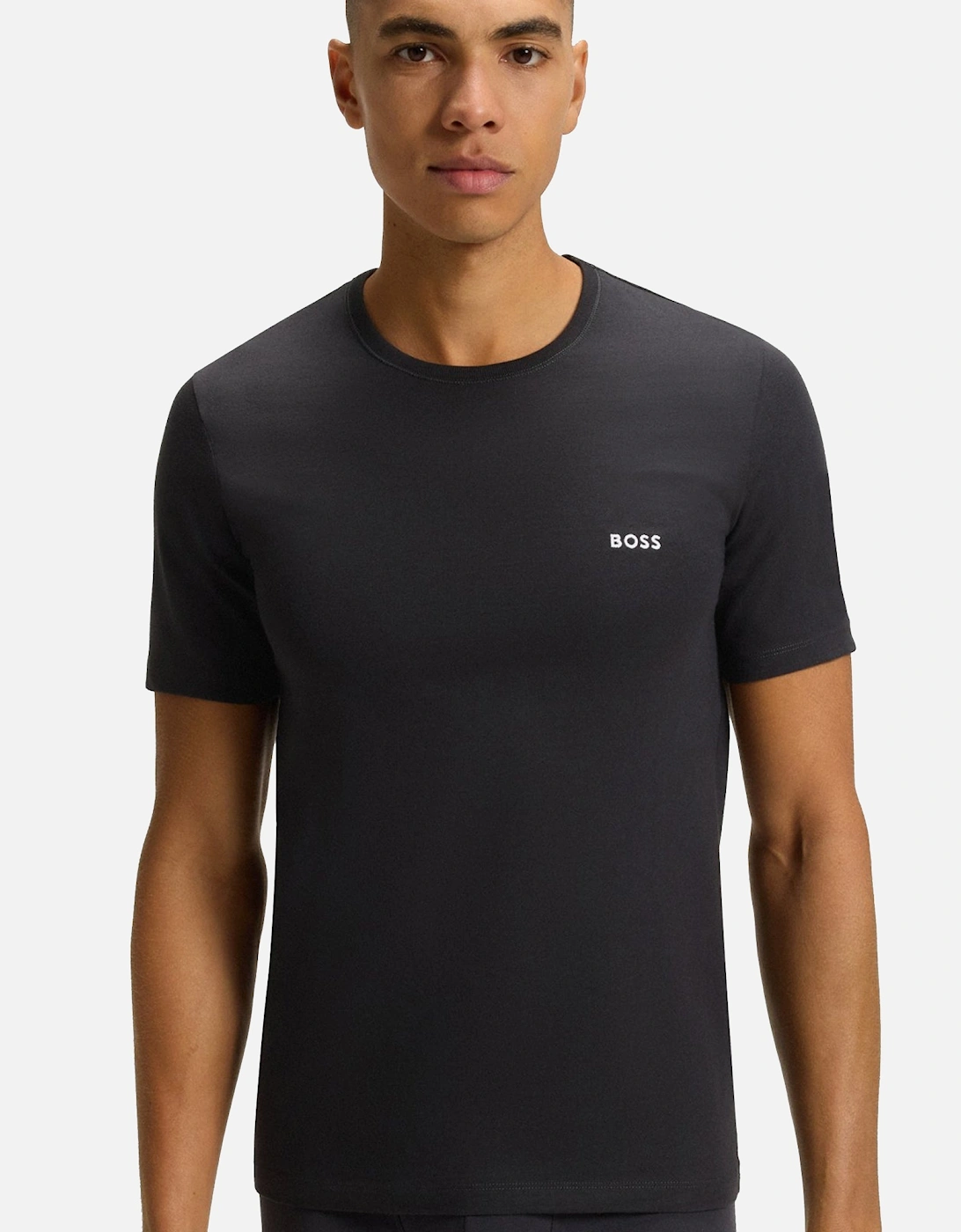 BOSS 3 Pack Cotton T-Shirts Black/Dark Grey/Khaki Green
