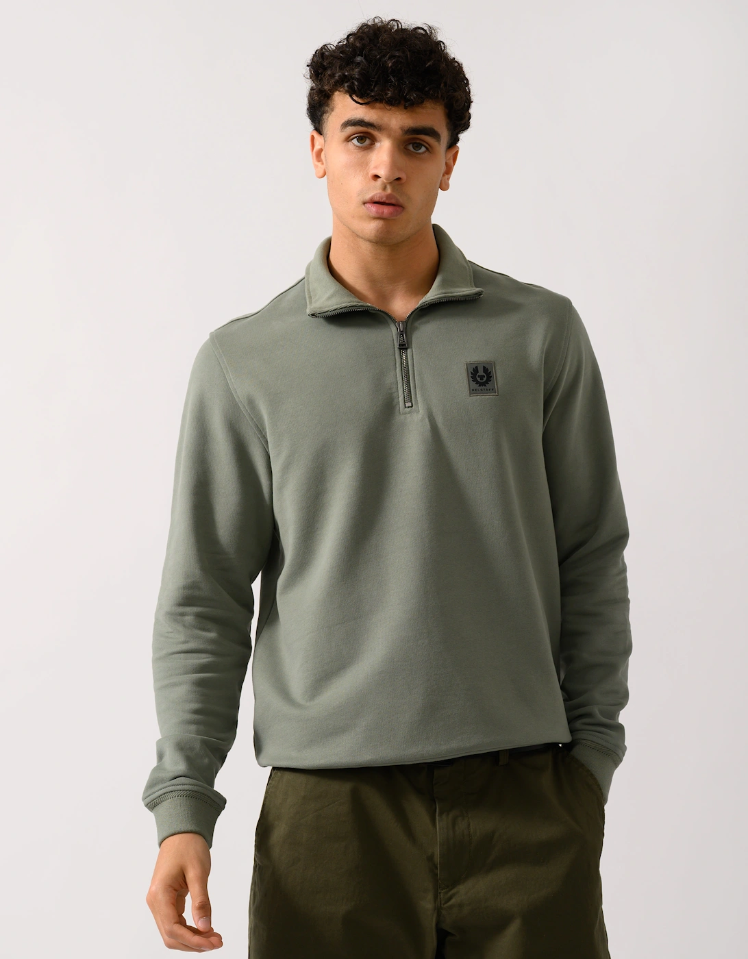 Quarter Zip Sweatshirt - Sage Green, 2 of 1