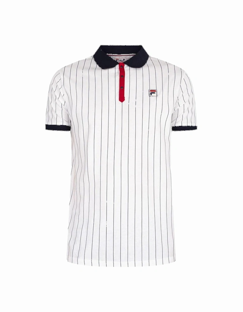 BB1 Classic Striped Polo Shirt White/Navy/Red