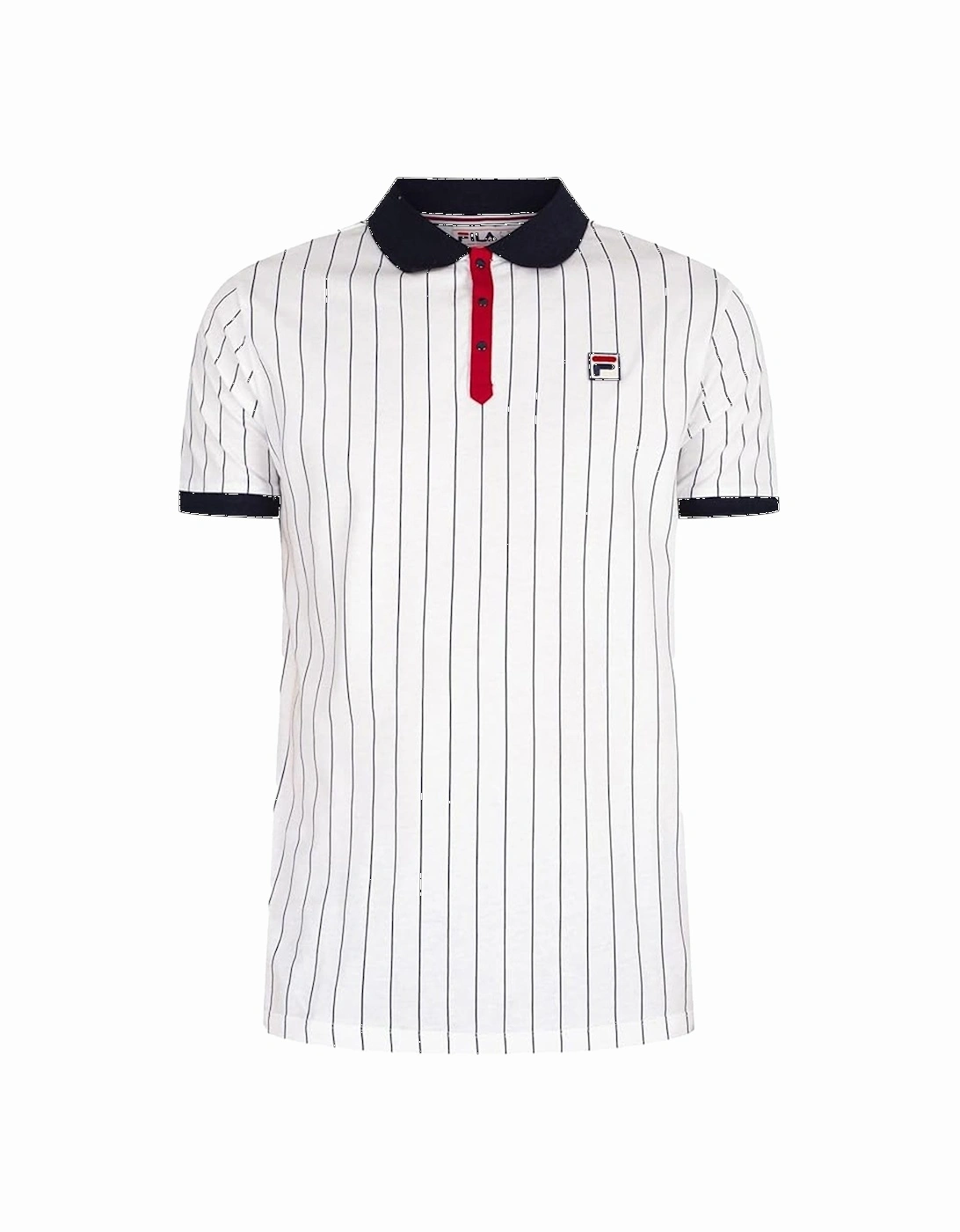 BB1 Classic Striped Polo Shirt White/Navy/Red, 5 of 4
