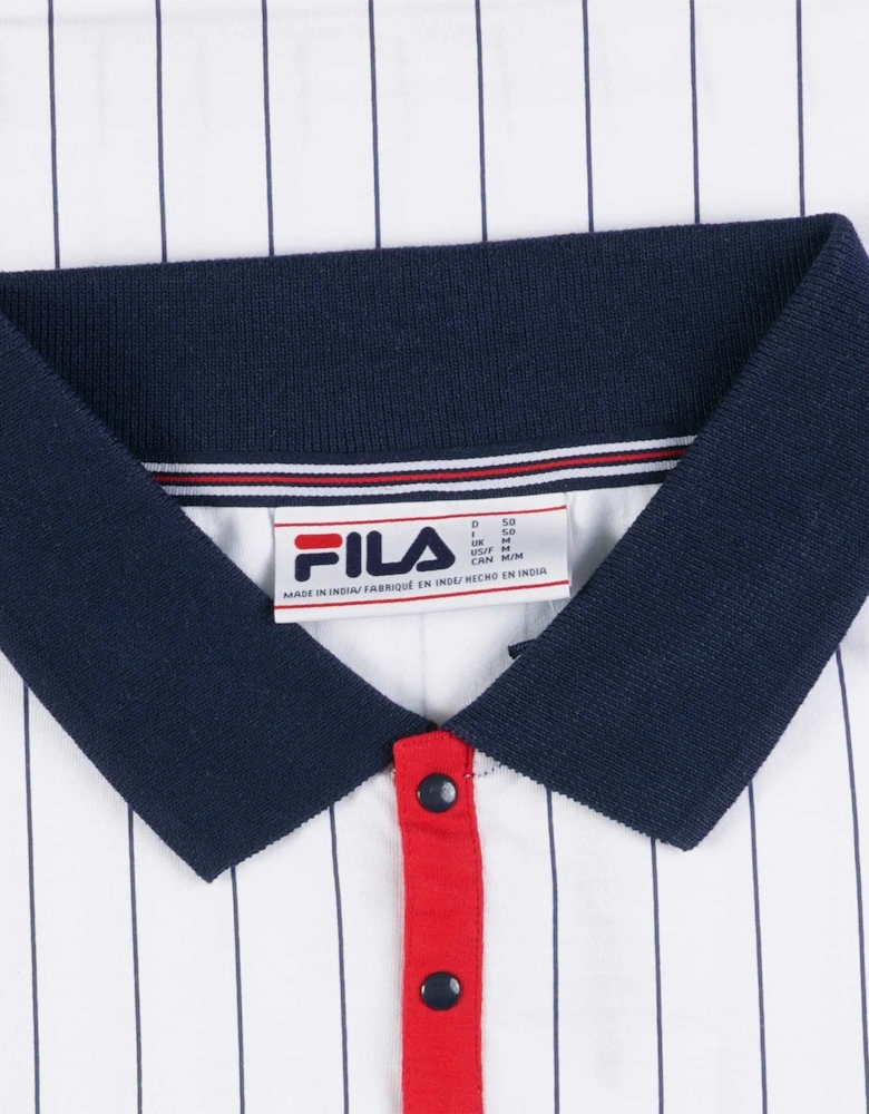 BB1 Classic Striped Polo Shirt White/Navy/Red