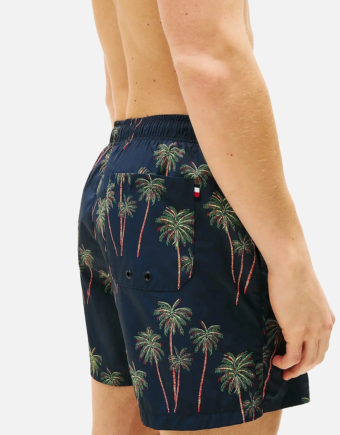 Palm Tropic Print Swim Shorts, Desert Sky
