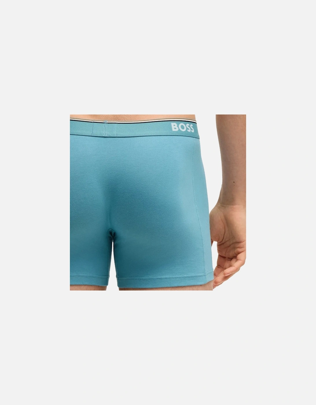 BOSS Cotton Stretch 3 Pack Boxer Briefs Black/Blue/Dark Grey