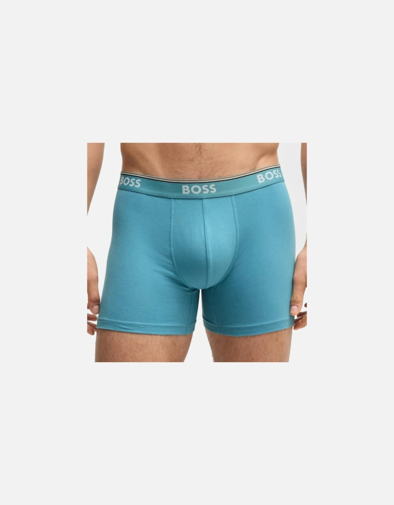 BOSS Cotton Stretch 3 Pack Boxer Briefs Black/Blue/Dark Grey