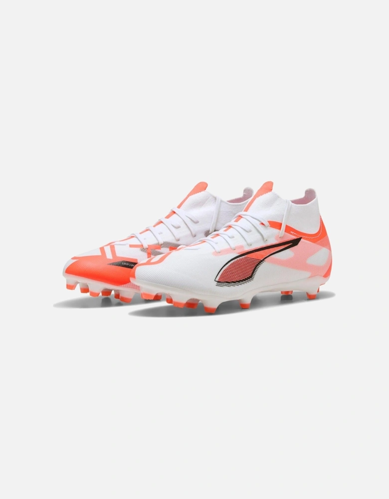 Mens Ultra 5+ Match Laceless Firm Ground Football Boots -white