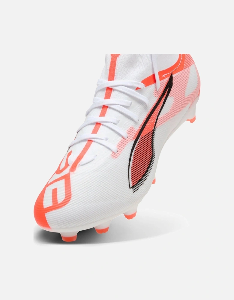 Mens Ultra 5+ Match Laceless Firm Ground Football Boots -white