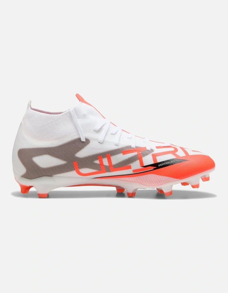 Mens Ultra 5+ Match Laceless Firm Ground Football Boots -white