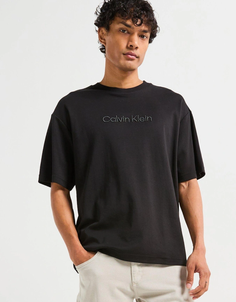 Embroidered Chest Logo T-Shirt - Black