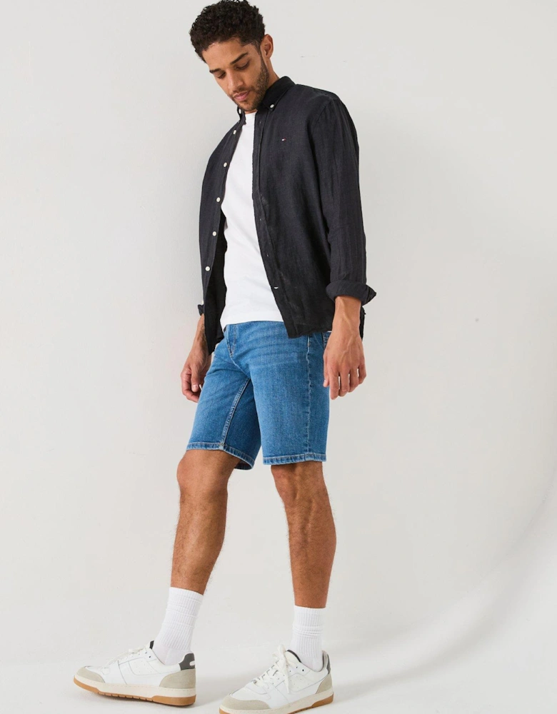 Regular Fit Pigment Dyed Long Sleeve Shirt - Black