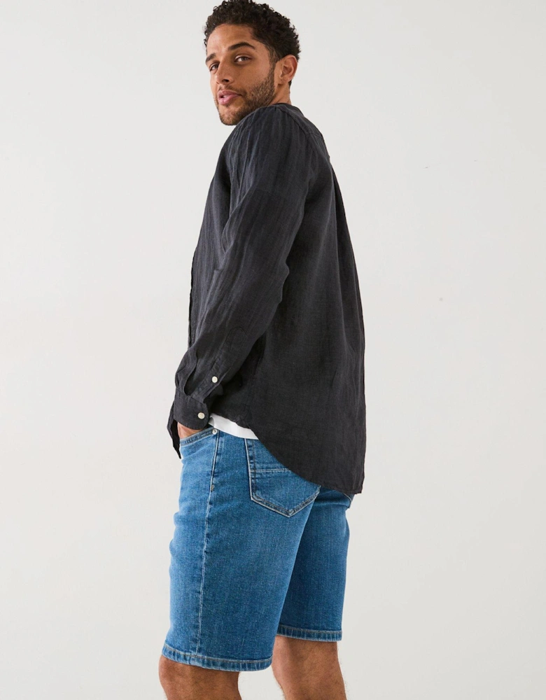 Regular Fit Pigment Dyed Long Sleeve Shirt - Black