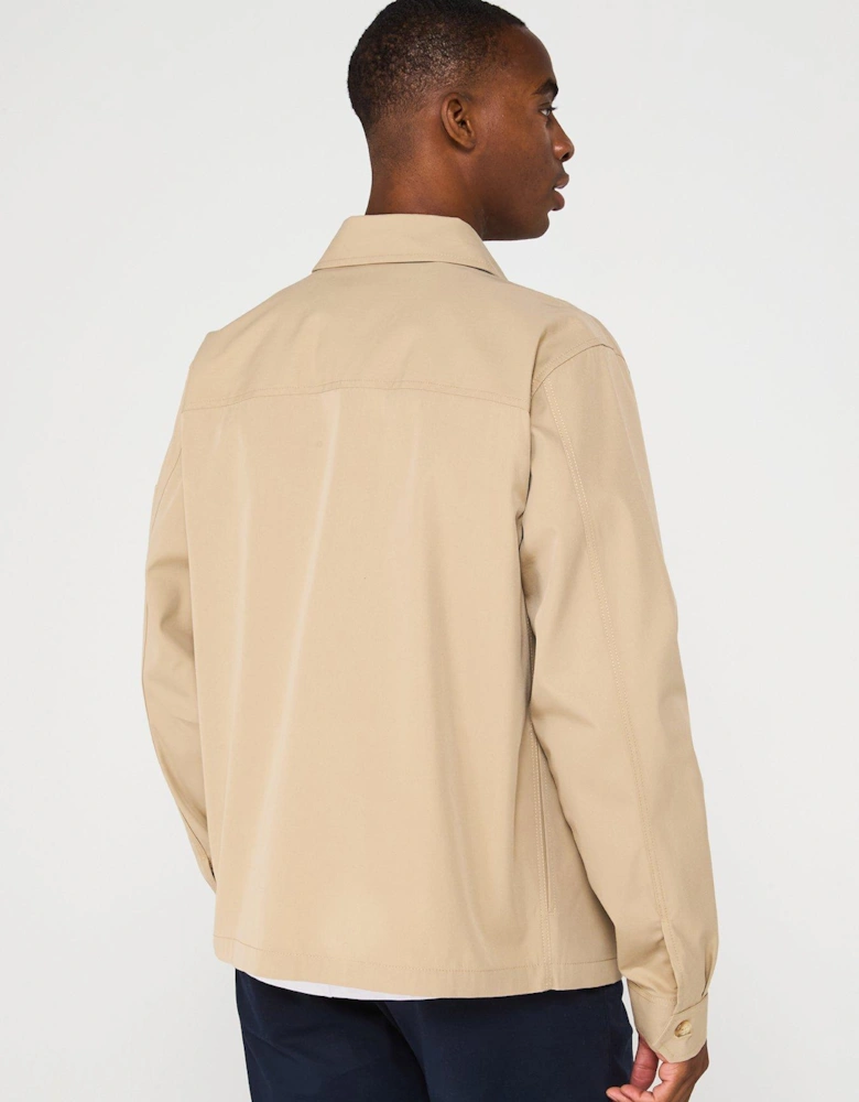 Cotton Nylon Overshirt - Natural
