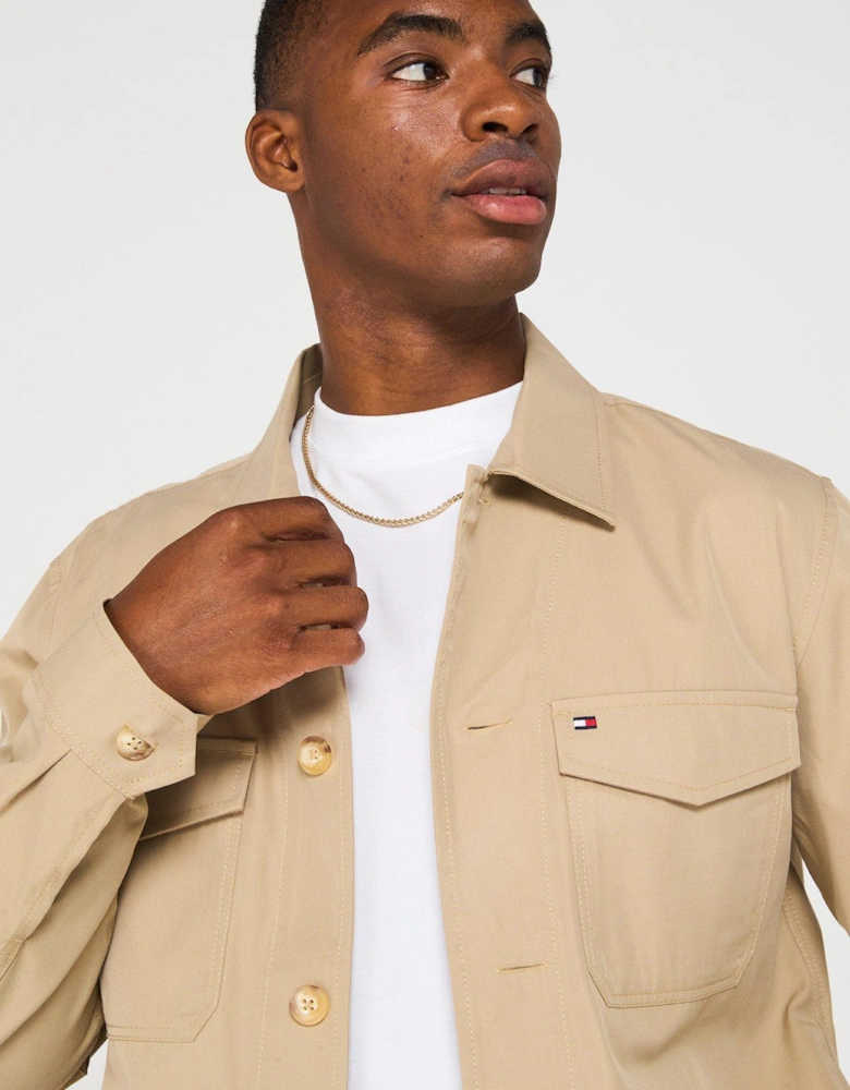 Cotton Nylon Overshirt - Natural