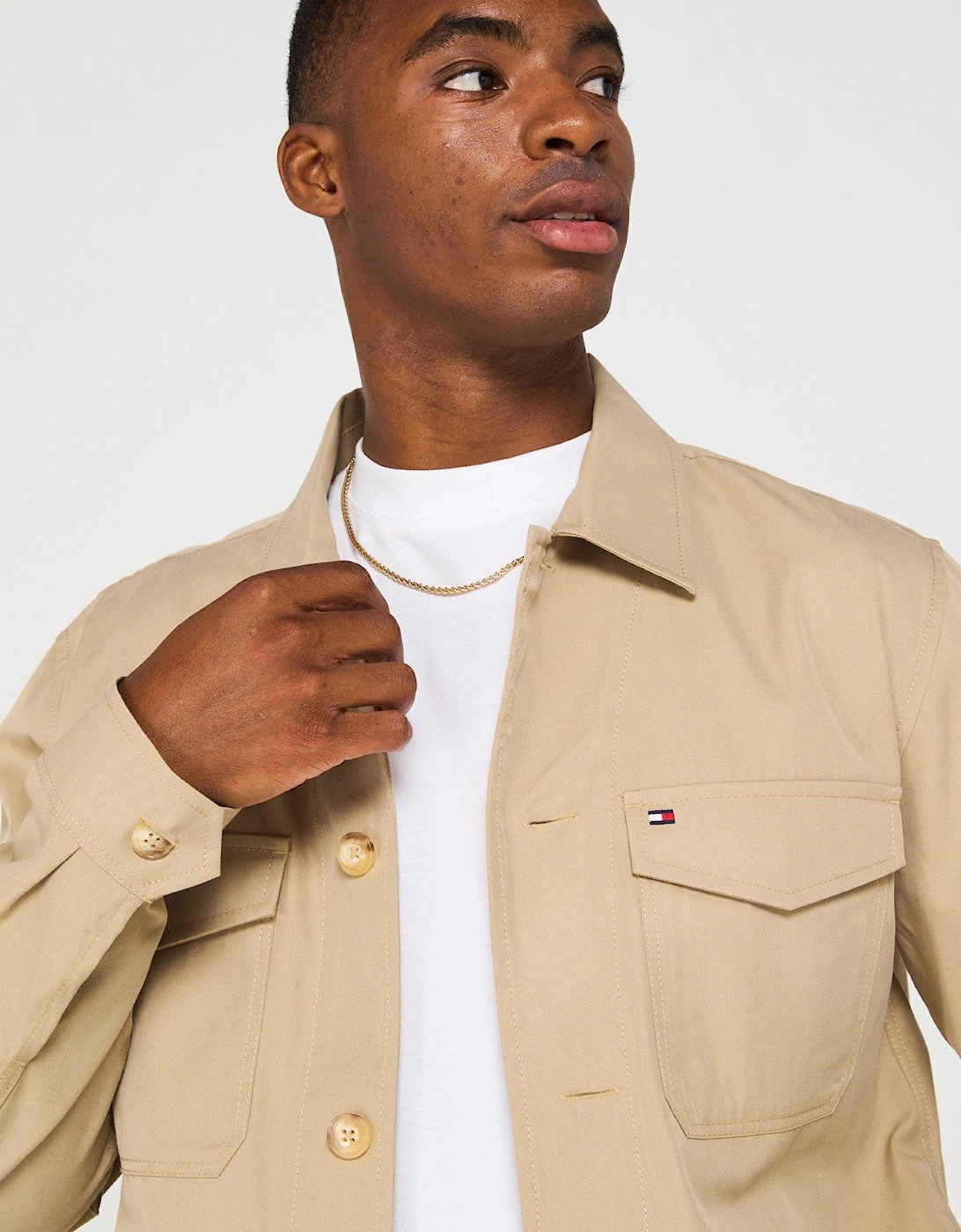 Cotton Nylon Overshirt - Natural