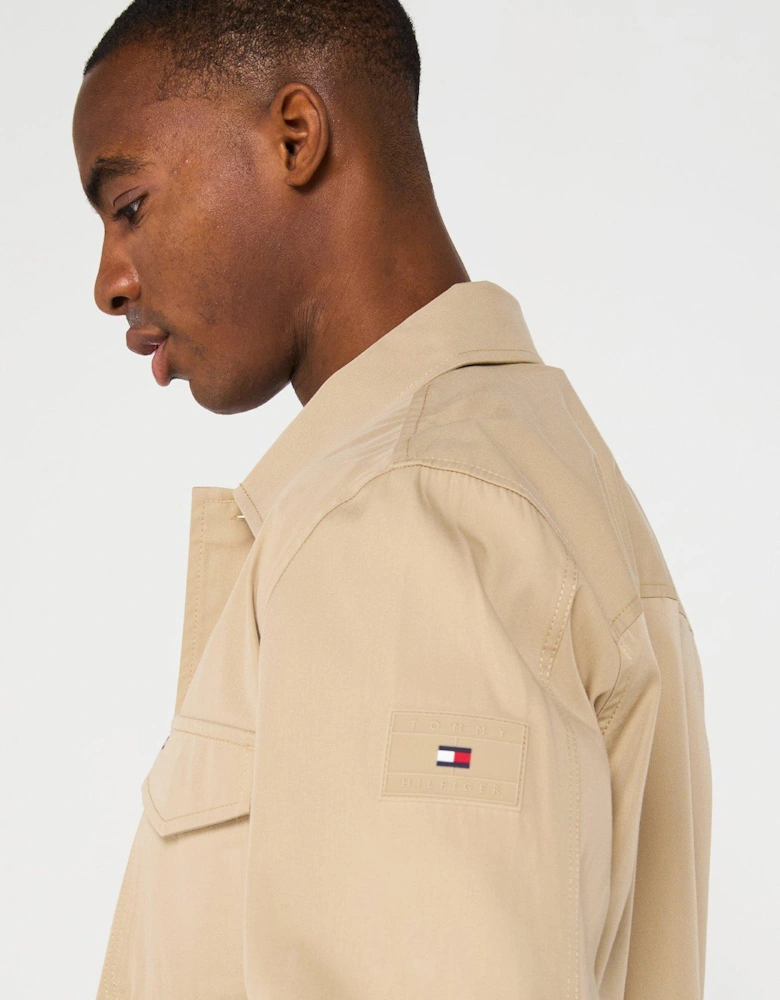 Cotton Nylon Overshirt - Natural