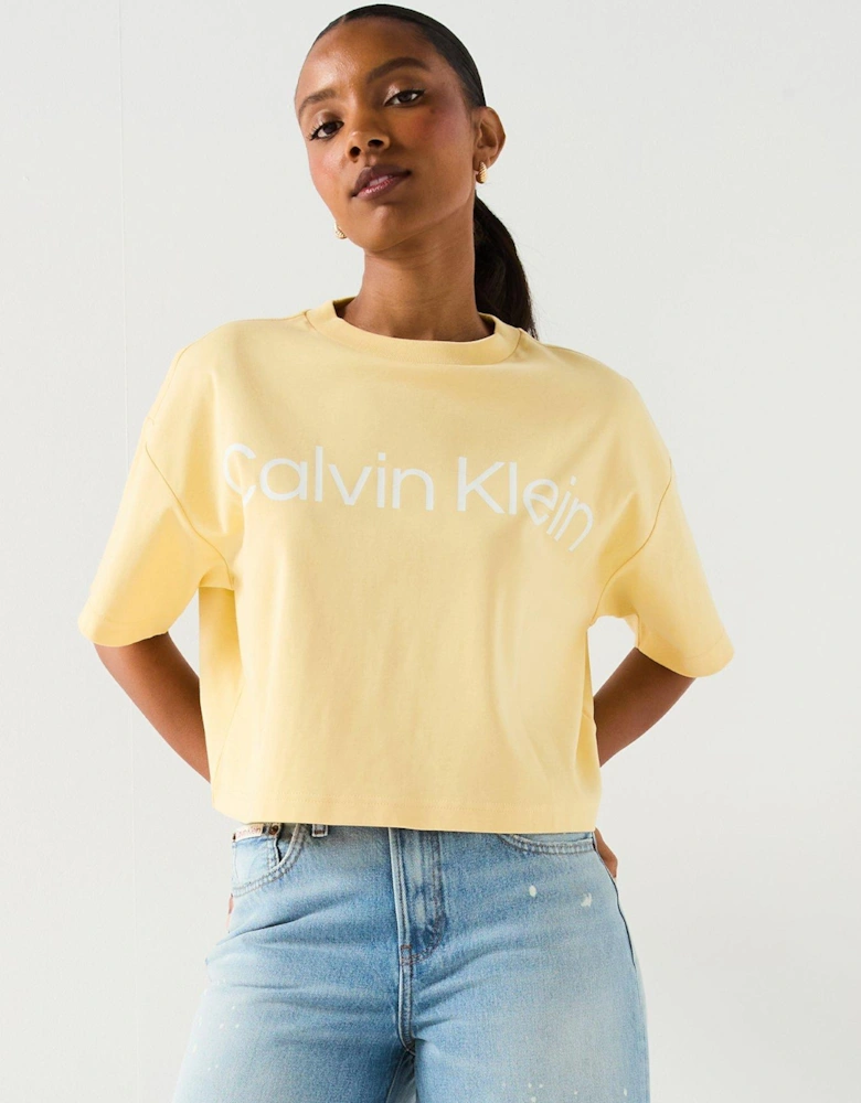 Boxy Logo Graphic Tee - Yellow
