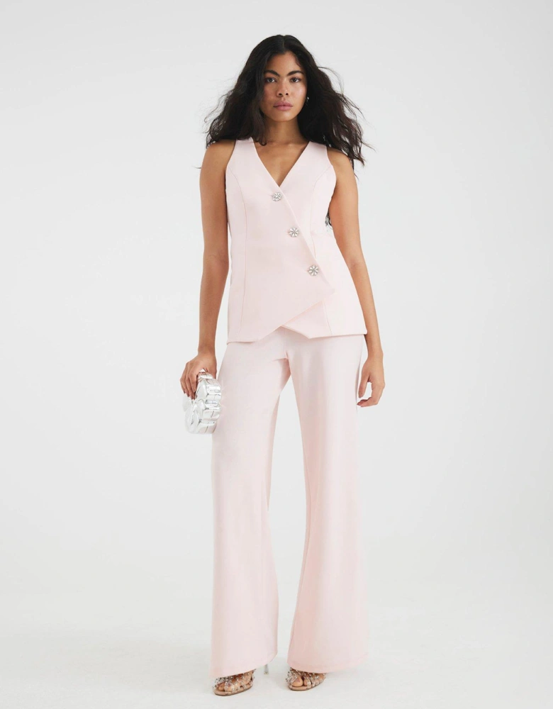 Waistcoat Hybrid Jumpsuit - Pink
