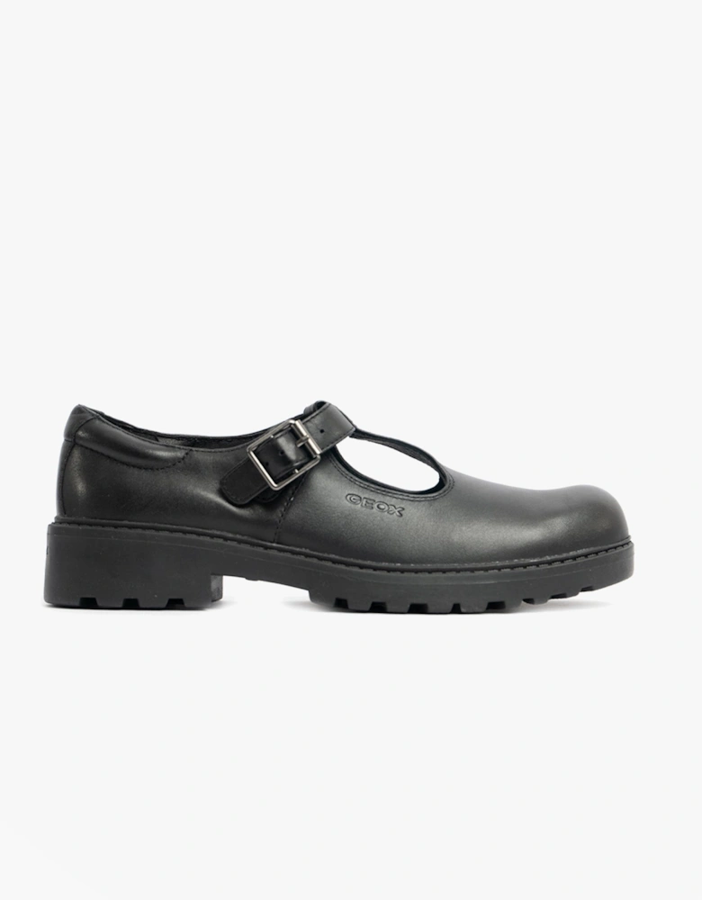 CASEY Girls Matte Black School Shoes