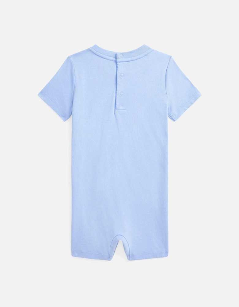Baby Boys Bear Shortall Romper - Light Blue