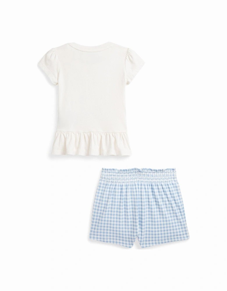 Baby Girls Bear Peplum T-Shirt And Short Set - Multi