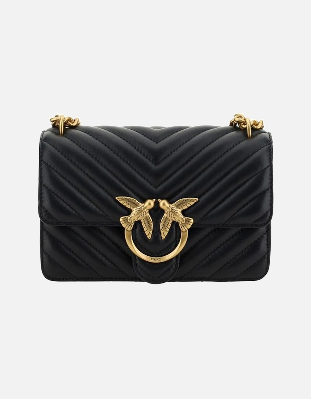 Calfskin Mini Love Shoulder Bag with Chain Strap Women - Black, 5 of 4